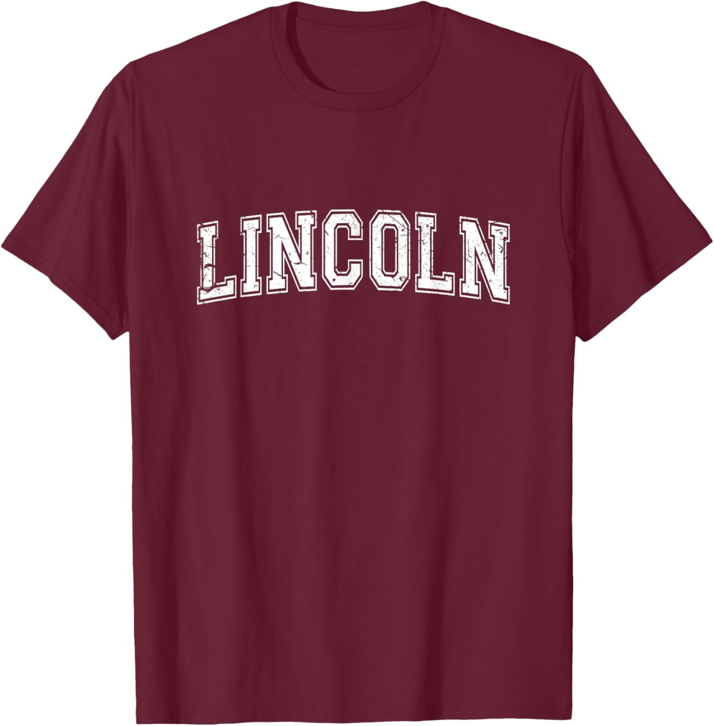Plain Style Personalised Name Classic Lincoln T-Shirt - T-Shirt | Maroon