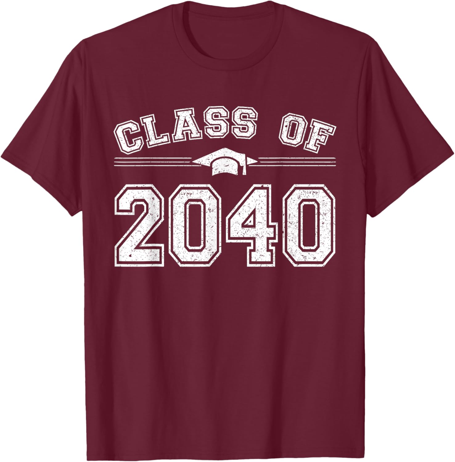 Class of 2040 Graduate 2040 Grow With Me First Day of School T-Shirt - T-Shirt | Maroon