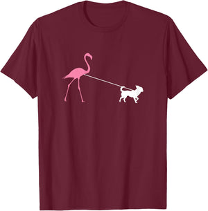 Chihuahua Lover for Dog Mum, Cute Flamingo T-Shirt - T-Shirt | Maroon