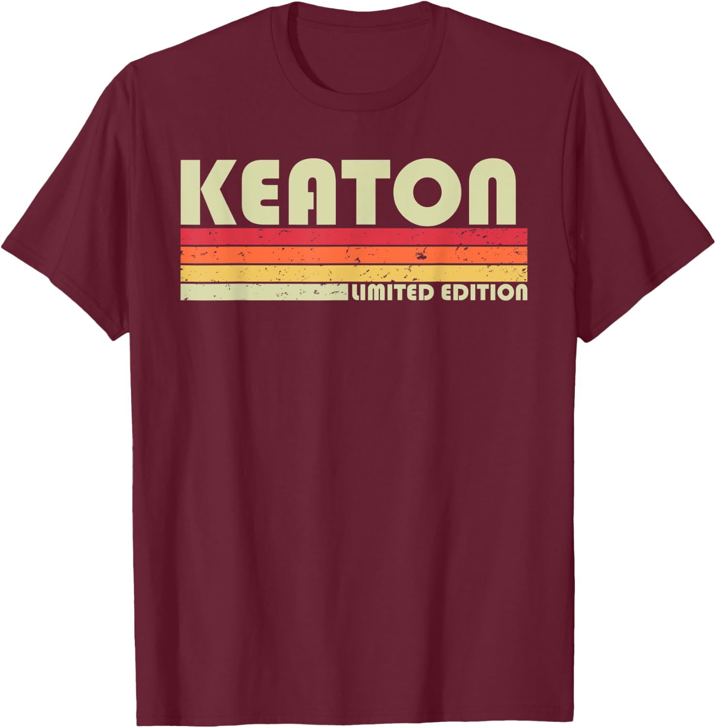 KEATON Gift Name Personalized Funny Retro Vintage Birthday T-Shirt - T-Shirt | Maroon