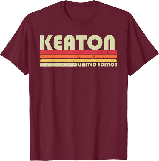KEATON Gift Name Personalized Funny Retro Vintage Birthday T-Shirt - T-Shirt | Maroon