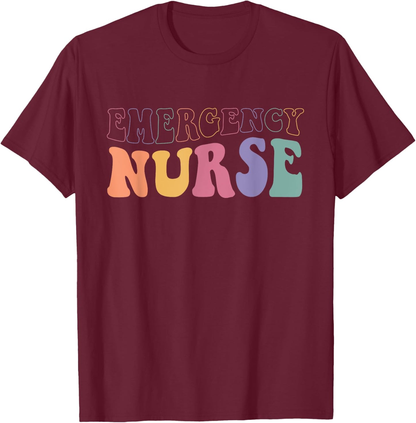 ER Nurse Groovy Emergency Nurse Nursing School Women T-Shirt - T-Shirt | Maroon