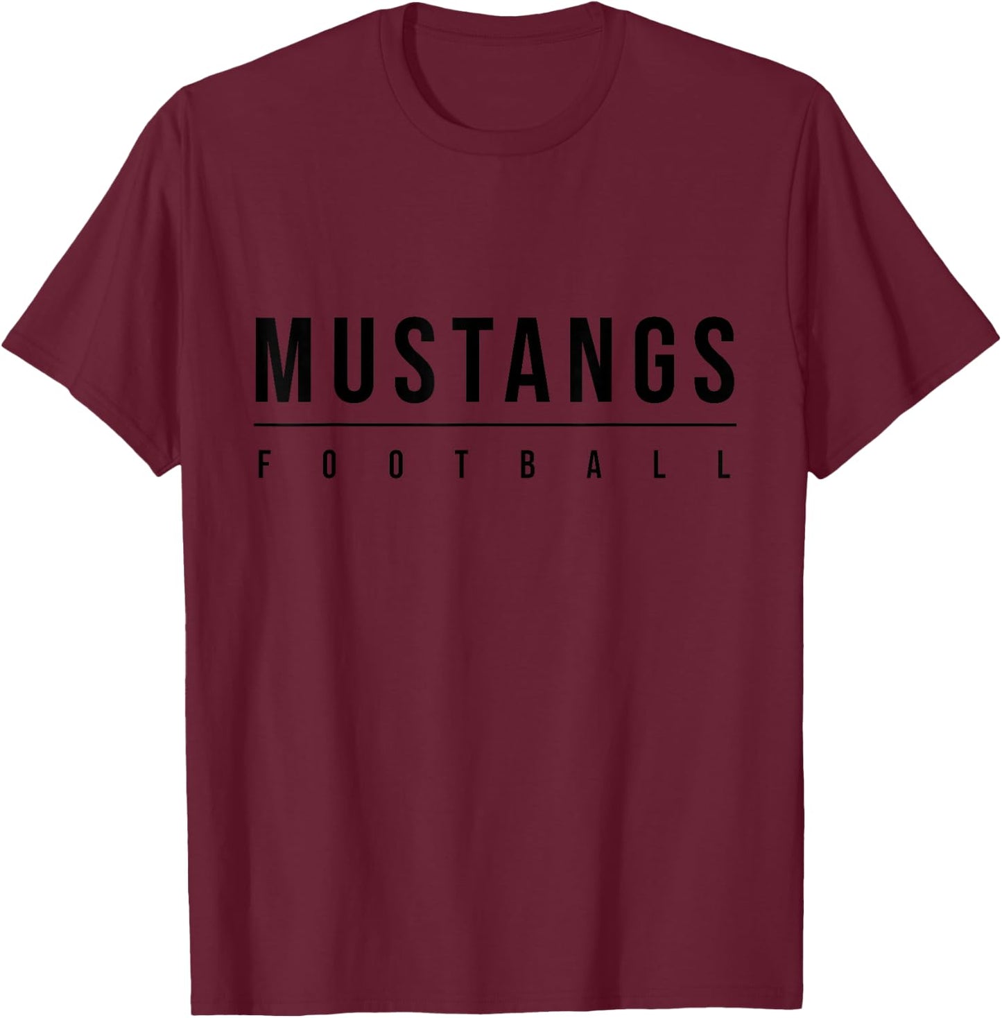 Mustang Inspired Football Design T-Shirt - T-Shirt | Maroon