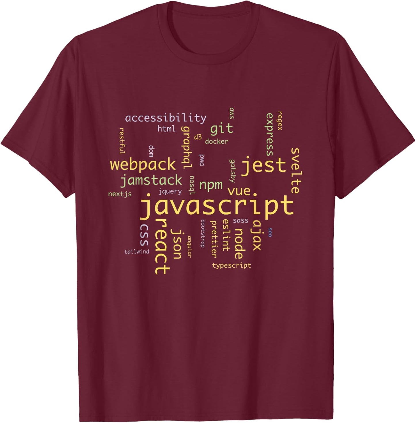 Javascript Software Developer Frontend Engineer T-Shirt - T-Shirt | Maroon
