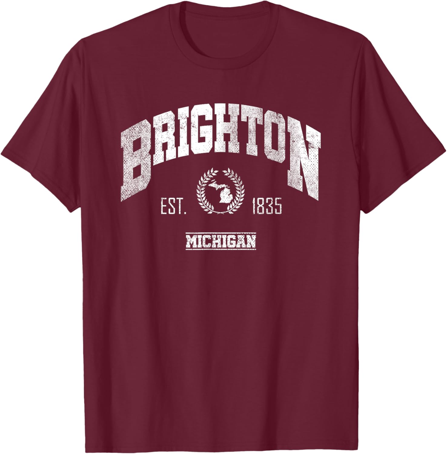 Brighton MI | Michigan | Vintage Throwback T-Shirt - T-Shirt | Maroon