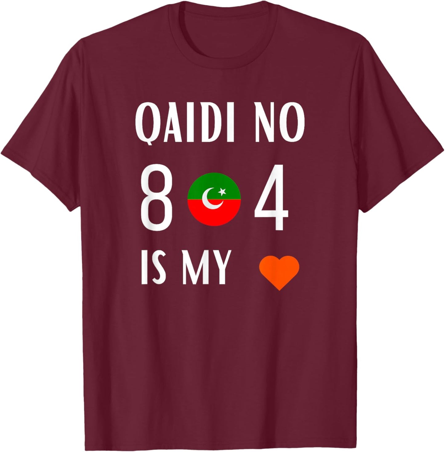 Imran Khan Number Qaidi No 804 is Our Love Pti Supporter T-Shirt - T-Shirt | Maroon
