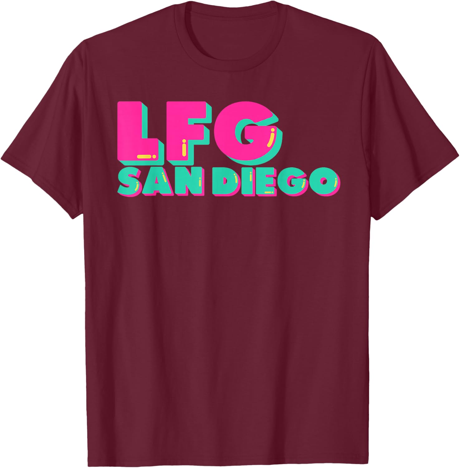 LFGSD Baseball fan San Diego Sports LFG SD T-Shirt - T-Shirt | Maroon