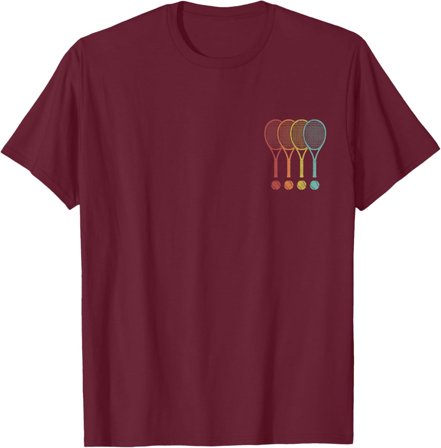 Tennis Player Vintage Sport Retro T-Shirt - T-Shirt | Maroon