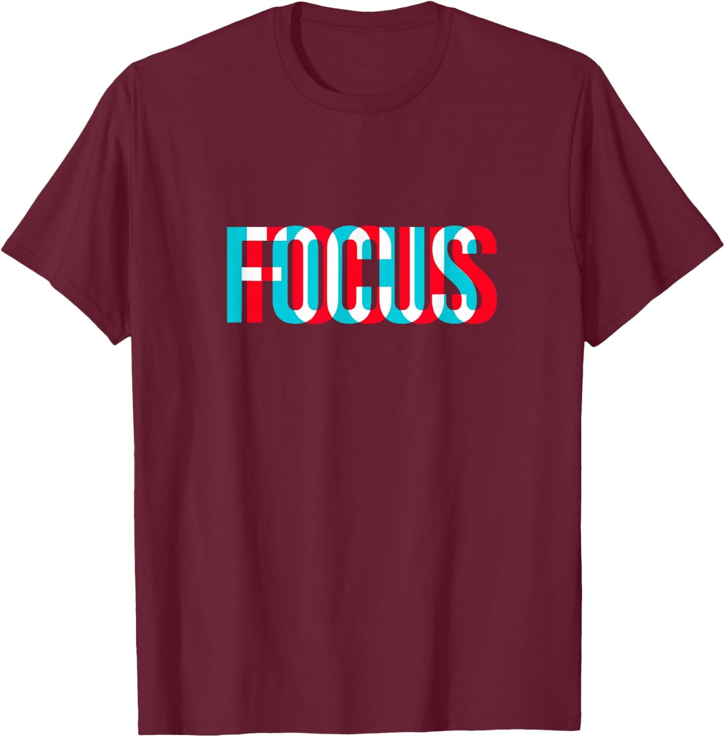 Focus Motivational Optical Illusion T-Shirt - T-Shirt | Maroon