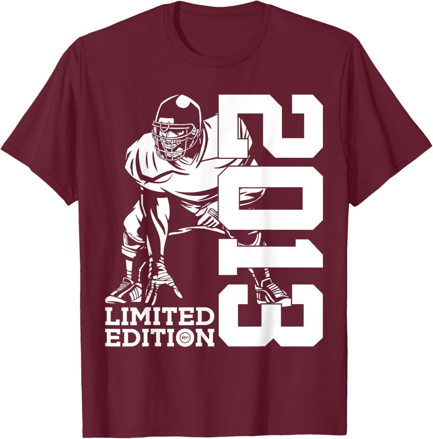 JAHRGANG 2013 OUTFIT ZUM 12. GEBURTSTAG 12th Birthday American Football Themed Kids , Black, Small T-Shirt - T-Shirt | Maroon