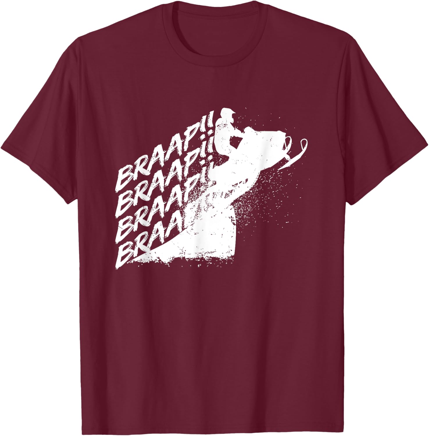 Snowmobile Braap - Winter Motor Sled Snow Outdoor USA Gift T-Shirt - T-Shirt | Maroon
