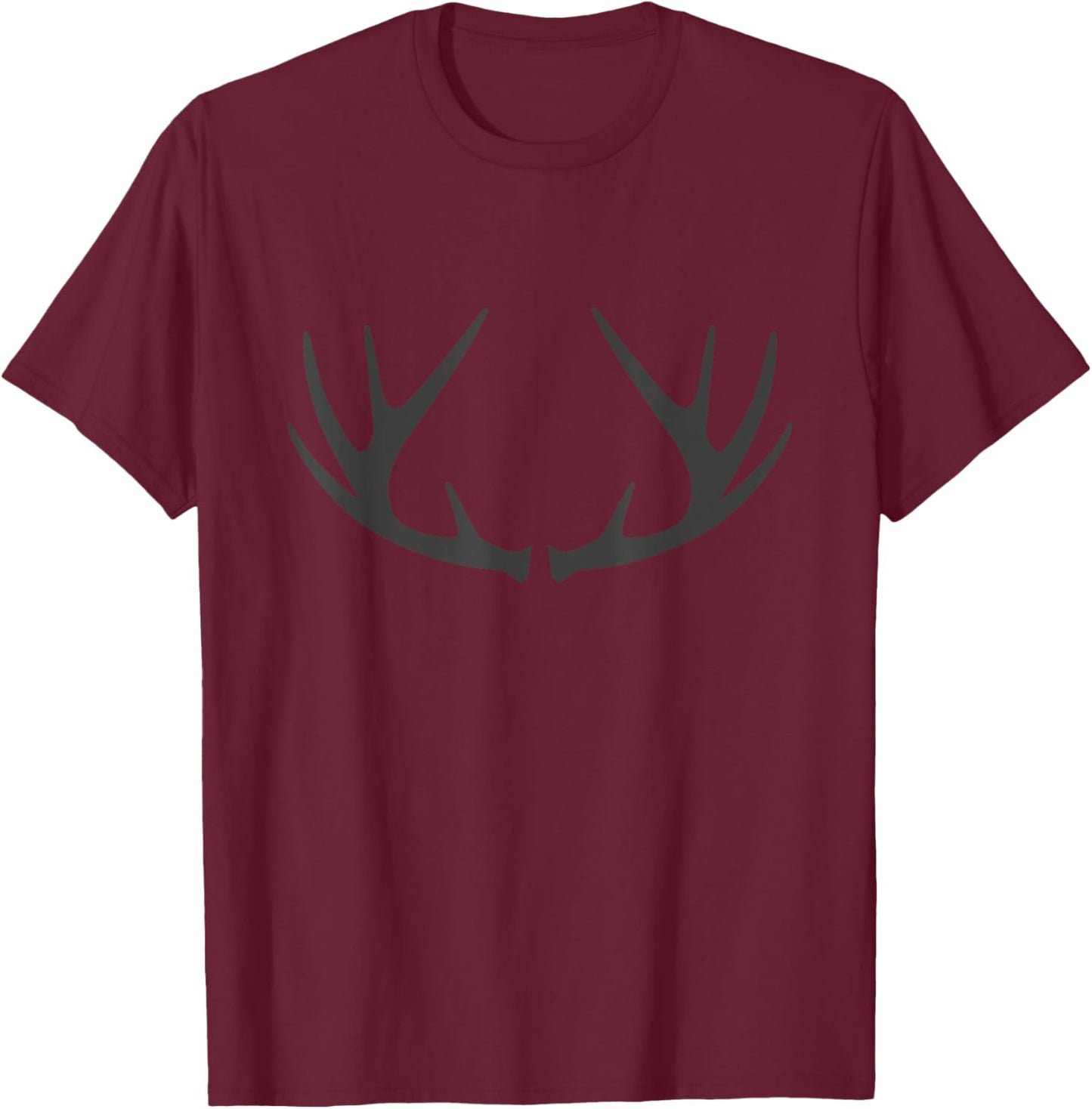 Outdoor Antlers Elk Deer T-Shirt - T-Shirt | Maroon