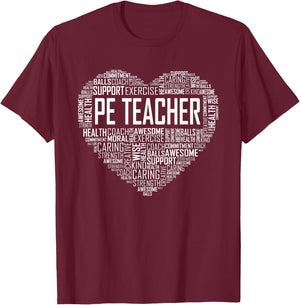 PE Physical Education Teacher P.E.Appreciation Gift Coach T-Shirt - T-Shirt | Maroon