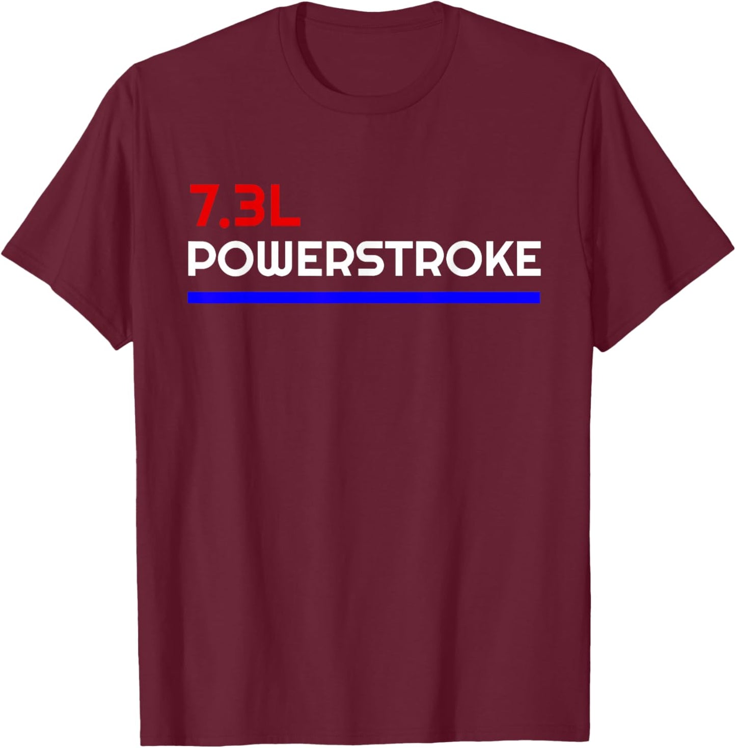 Diesel Burning Engine Truck Driver Mean Machine 7.3L Powerstroke Black Modern Casual Short Sleeve Small T-Shirt - T-Shirt | Maroon