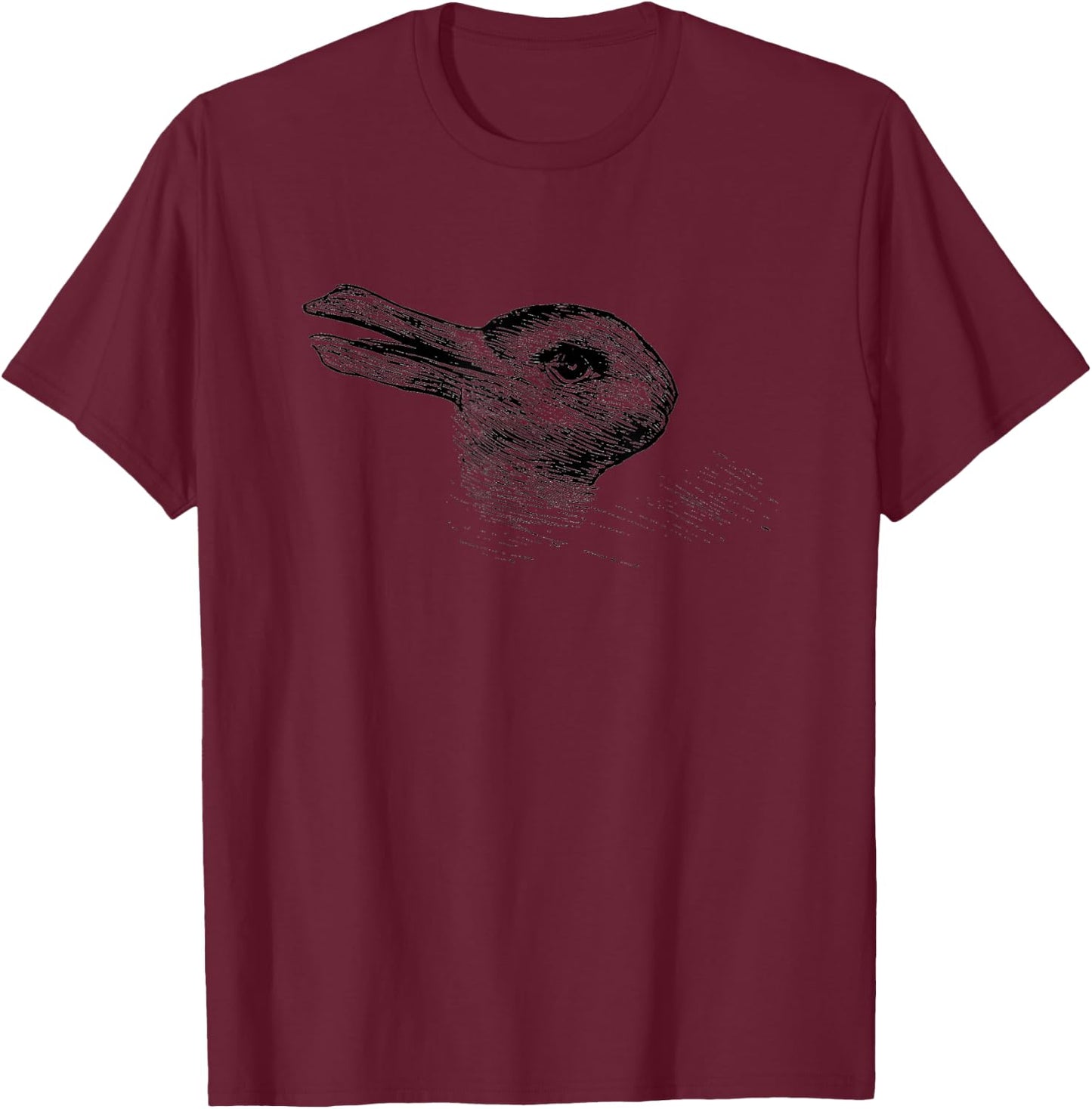 Vintage Duck Rabbit Illusion Psychology Classic T-Shirt - T-Shirt | Maroon