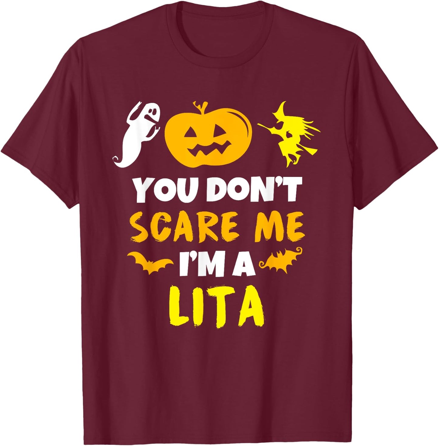 Don't Scare Me Lita Costume Halloween Lazy Easy T-Shirt - T-Shirt | Maroon