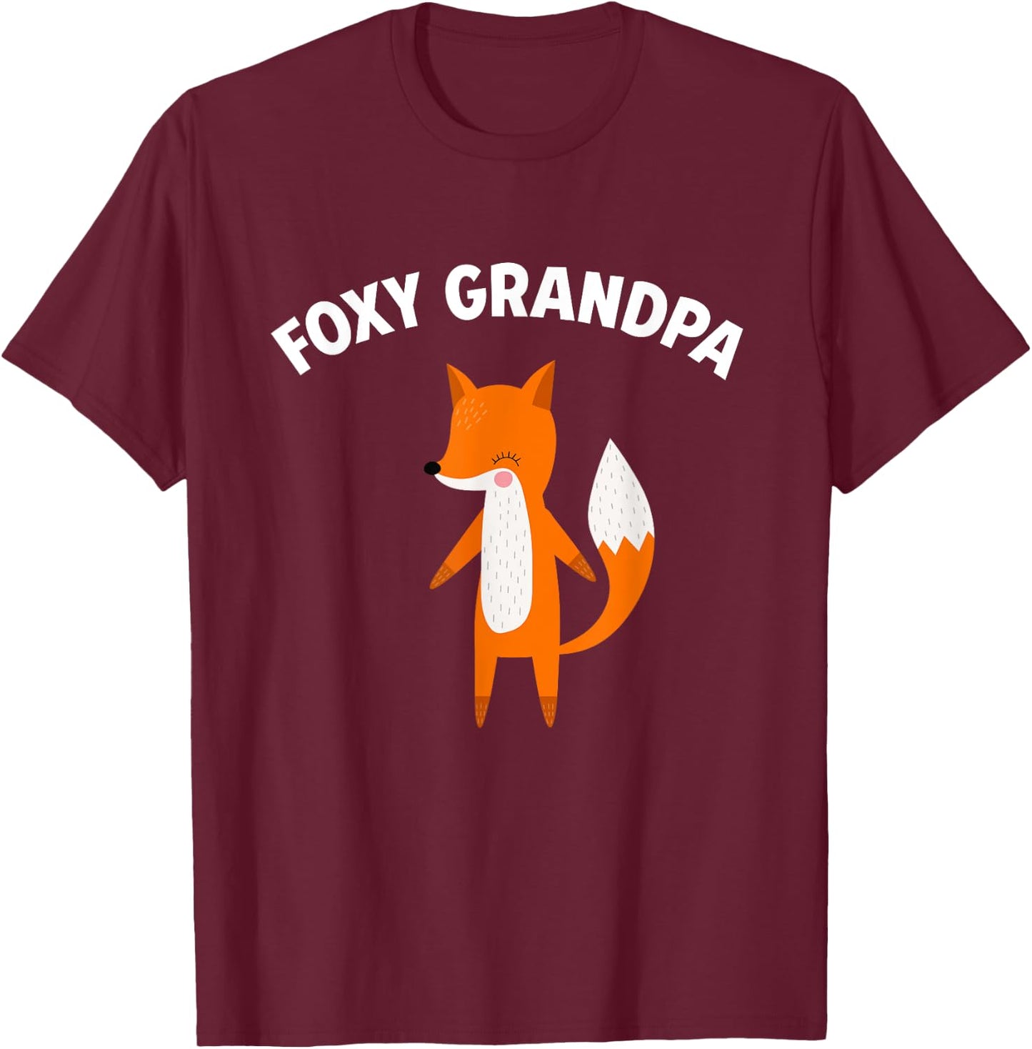 Foxy Grandpa Funny Father's Day Fox Pun Joke T-Shirt - T-Shirt | Maroon
