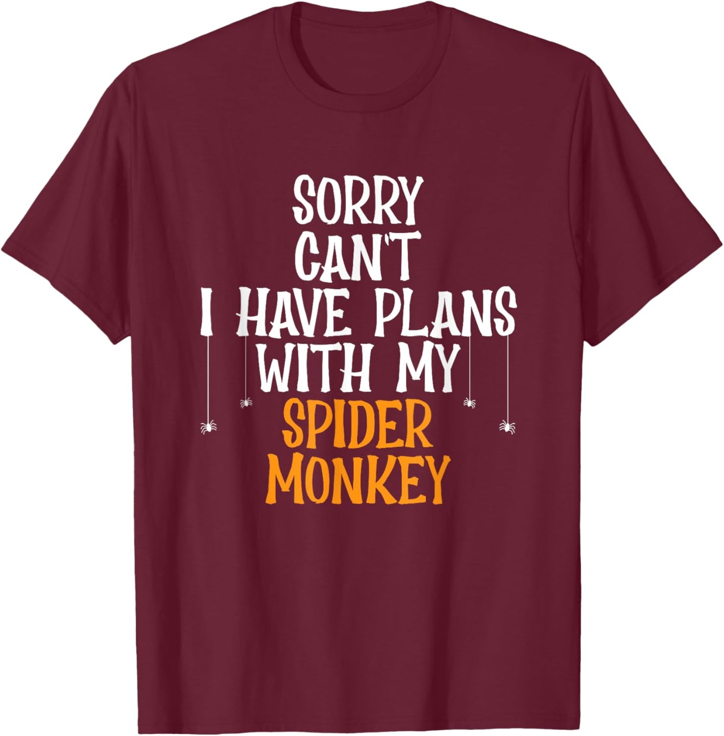 Spider Monkey Lover Jungle Animal I Love Spider Monkeys T-Shirt - T-Shirt | Maroon