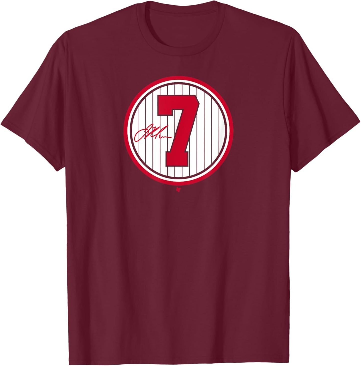 Joe Mauer - 7 - Minnesota Baseball T-Shirt - T-Shirt | Maroon
