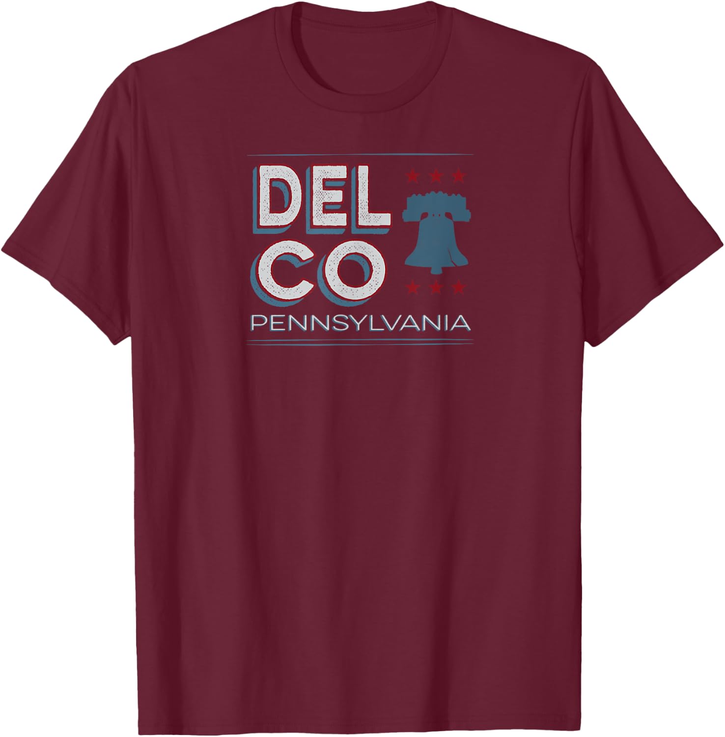Delco PA Philly Suburb Shirt Liberty Bell T-Shirt - T-Shirt | Maroon