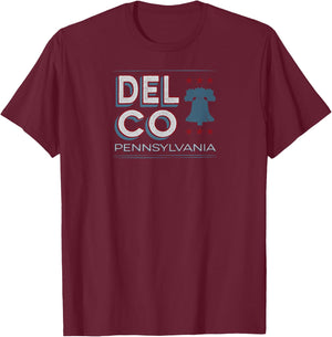 Delco PA Philly Suburb Shirt Liberty Bell T-Shirt - T-Shirt | Maroon