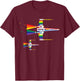 Star Wars X-Wing Starfighter Rainbow T-Shirt - T-Shirt | Maroon