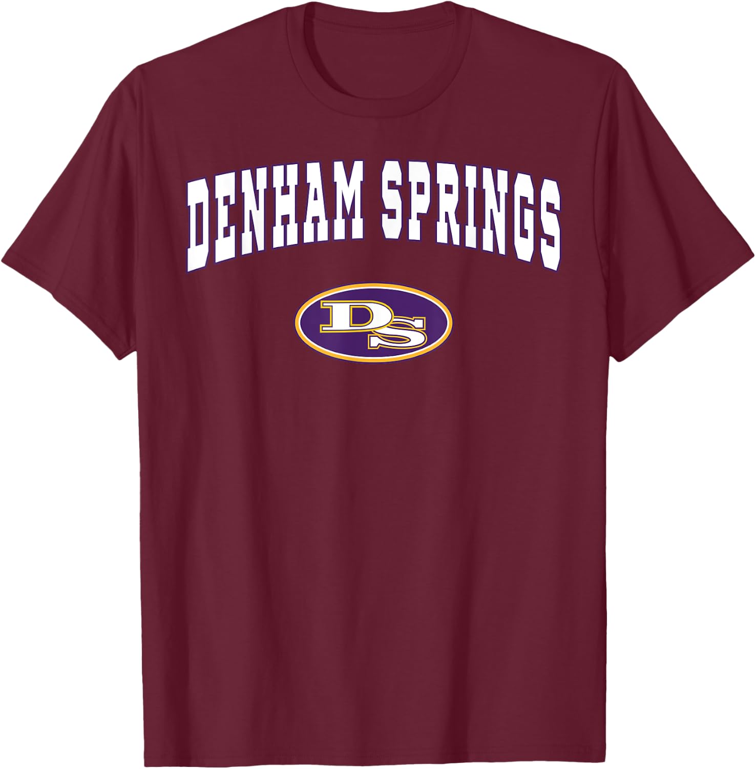 Denham Springs High School Yellowjackets C2 T-Shirt - T-Shirt | Maroon