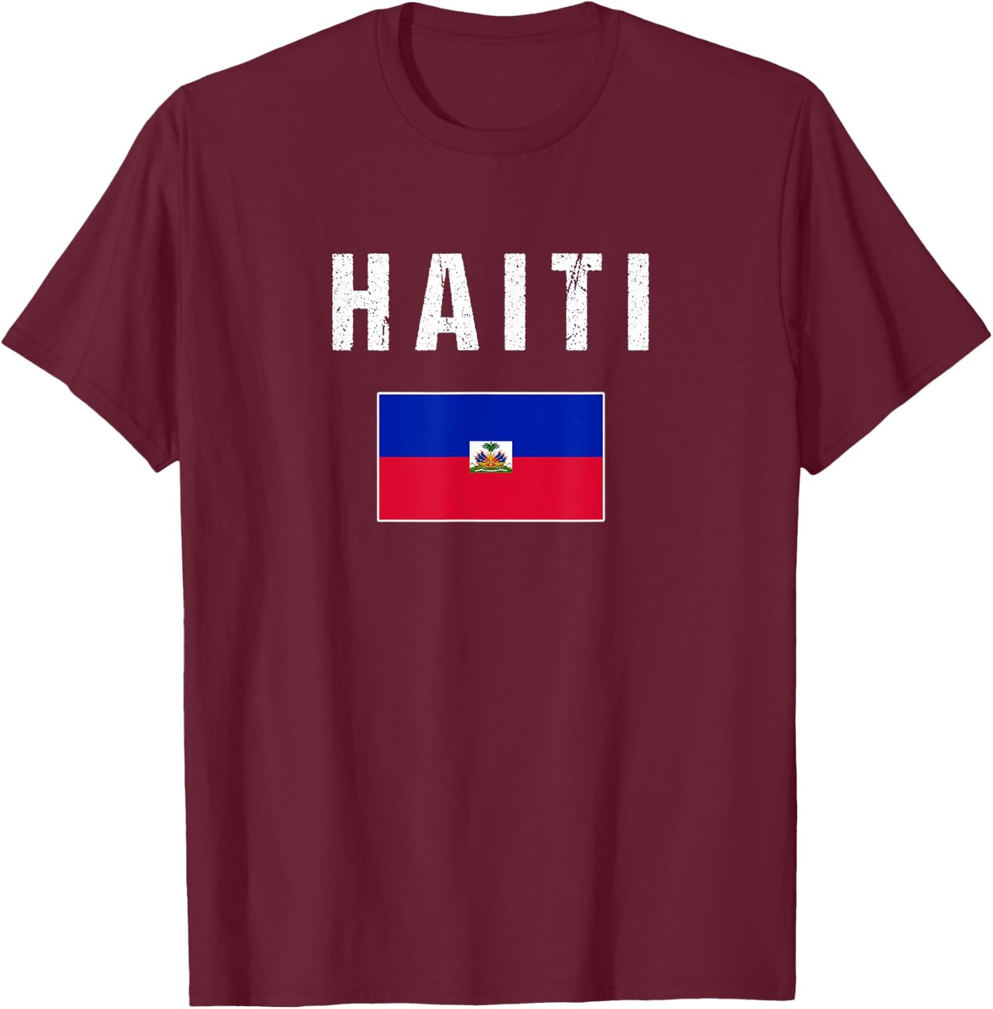 Haiti Haitian Flag Gift Women Youth Kids T-Shirt - T-Shirt | Maroon