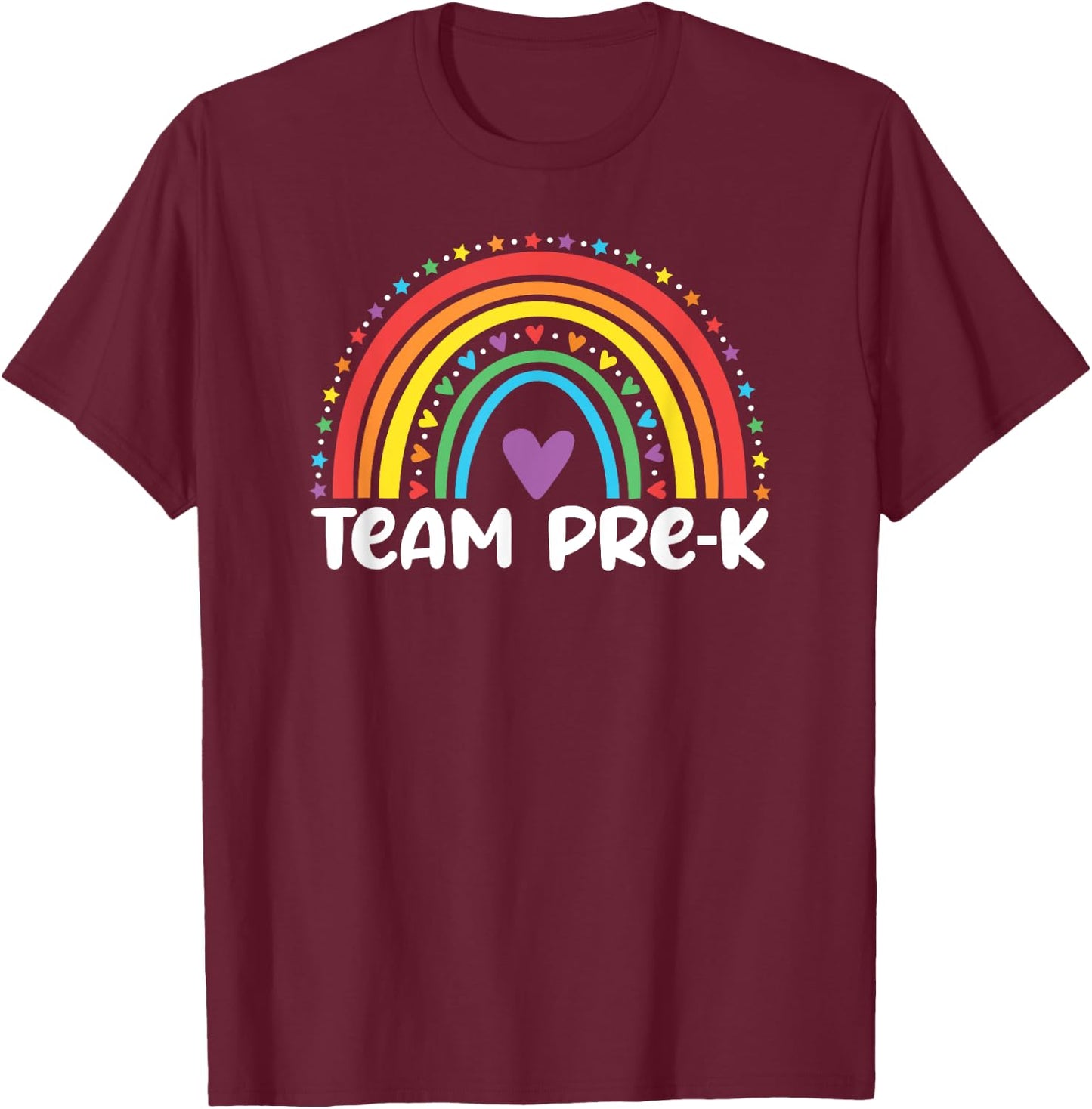 Team Pre-K Teacher Crew Squad Hello Back School Graduation T-Shirt - T-Shirt | Maroon