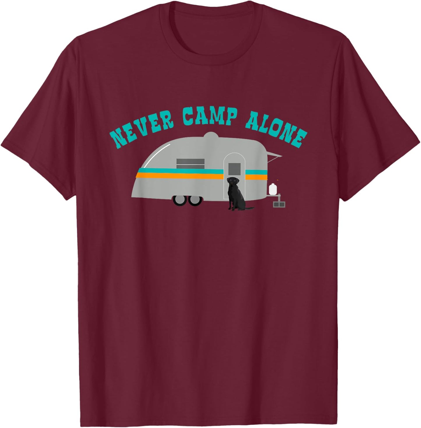 Black Labrador Retriever Gifts Lab Dog RV Trailer Camping T-Shirt - T-Shirt | Maroon