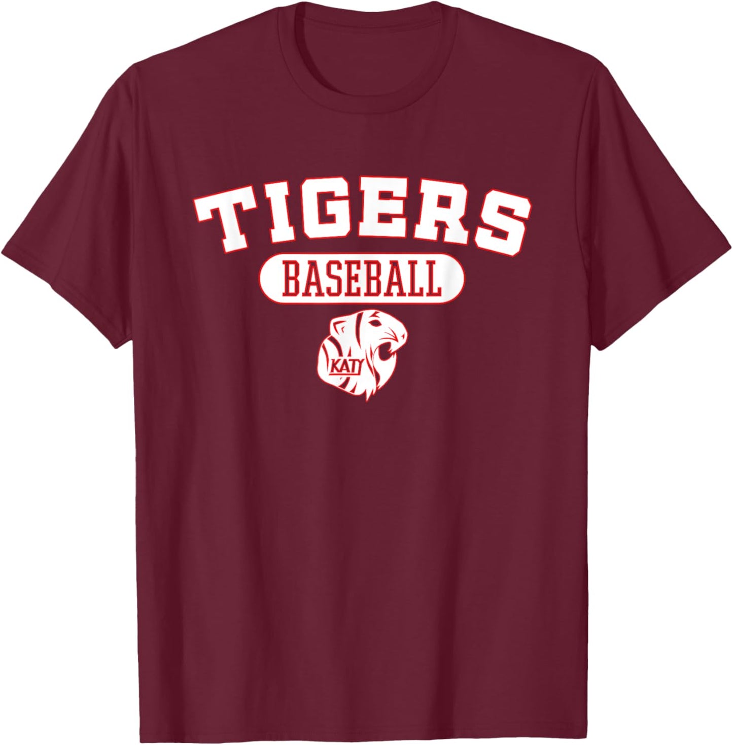 Katy Tigers Baseball T-Shirt - T-Shirt | Maroon