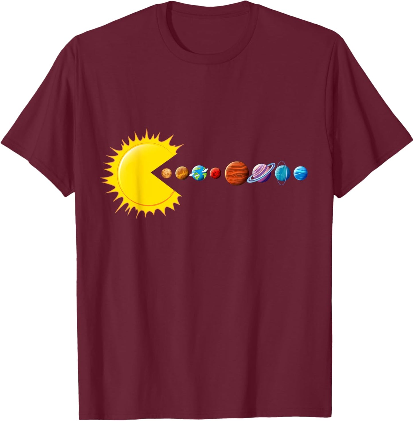 Funny Solar System - Astronauts Space Video Games T-Shirt - T-Shirt | Maroon