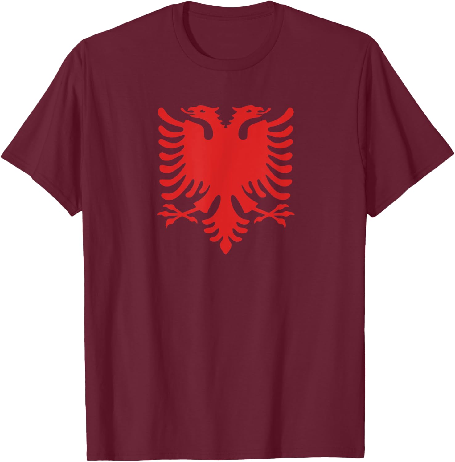 Albanian Flag Albanian Double Headed Eagle Albania T-Shirt - T-Shirt | Maroon