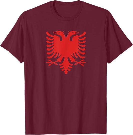 Albanian Flag Albanian Double Headed Eagle Albania T-Shirt - T-Shirt | Maroon