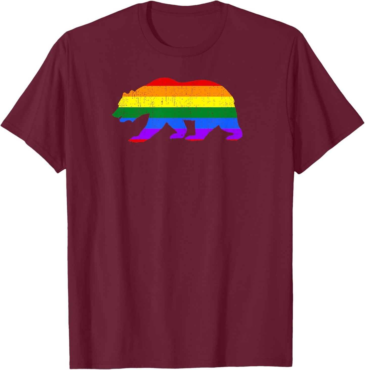California Bear Rainbow T-Shirt - T-Shirt | Maroon