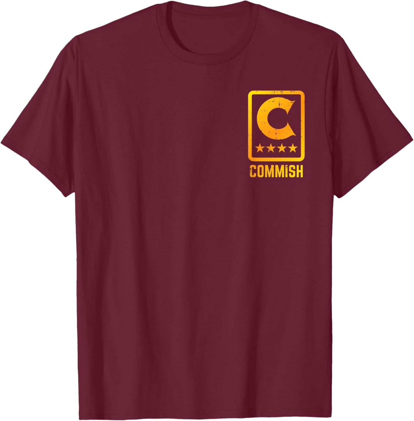 Commish Pocket Area Commissioner Funny Fantasy Football Men T-Shirt - T-Shirt | Maroon
