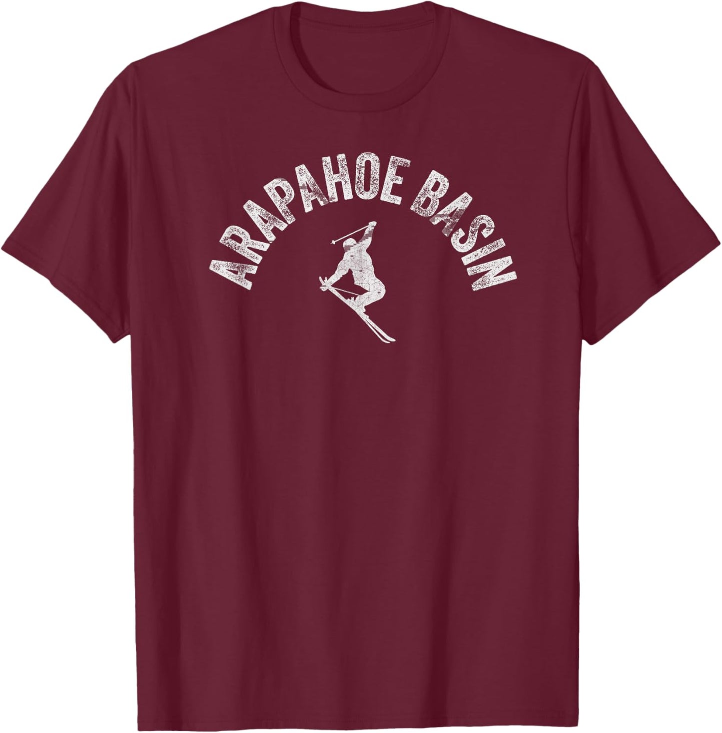 Ski Arapahoe Basin Vintage A-Basin Skiing Cool Skier A Basin T-Shirt - T-Shirt | Maroon