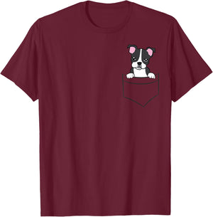 Boston Terrier in The Bag Cute Bag Boston Terrier T-Shirt - T-Shirt | Maroon