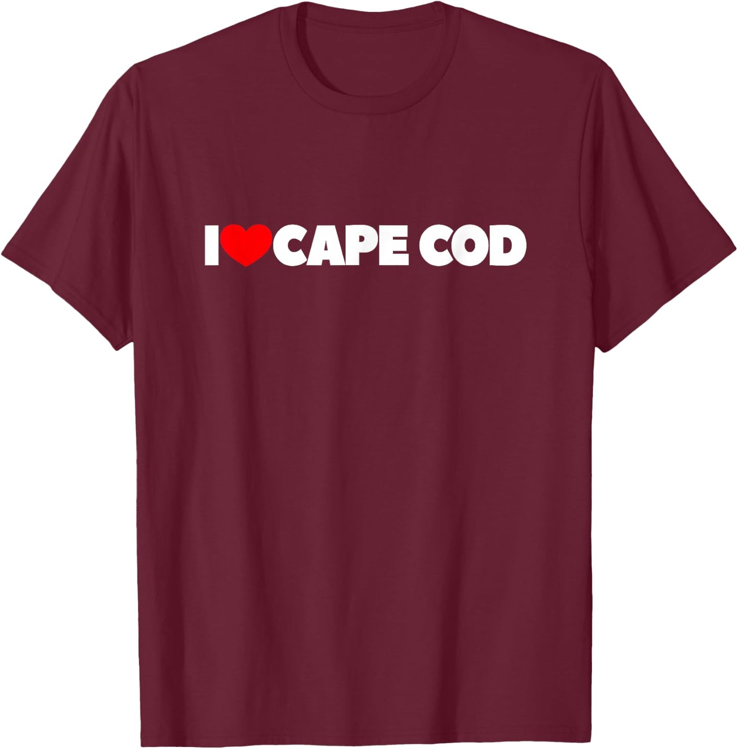 I Love (Heart) Cape Cod T-Shirt - T-Shirt | Maroon