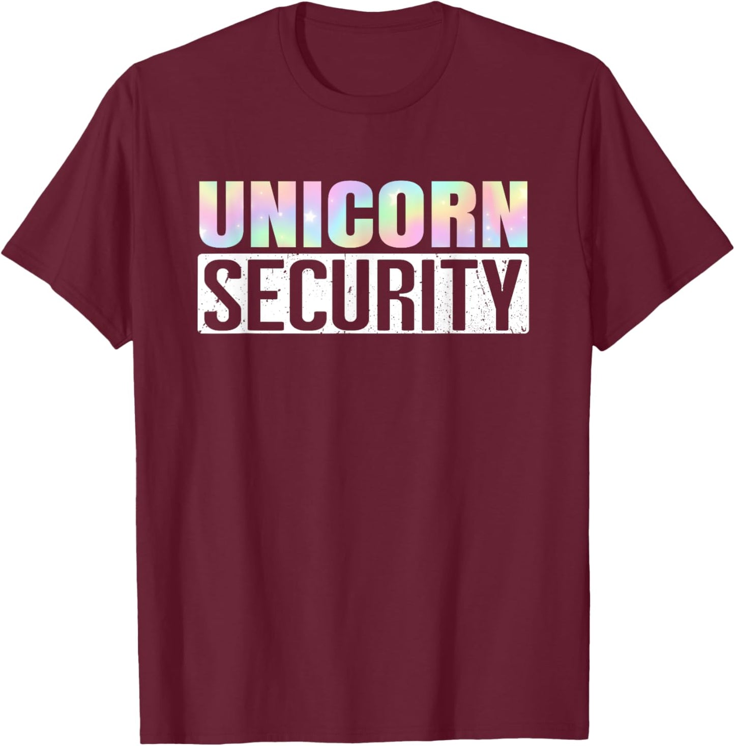 Halloween Mom Dad Daughter Adult Costume Unicorn Security T-Shirt - T-Shirt | Maroon