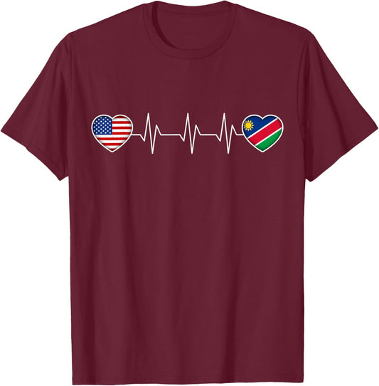 Namibia & USA T-Shirt - T-Shirt | Maroon