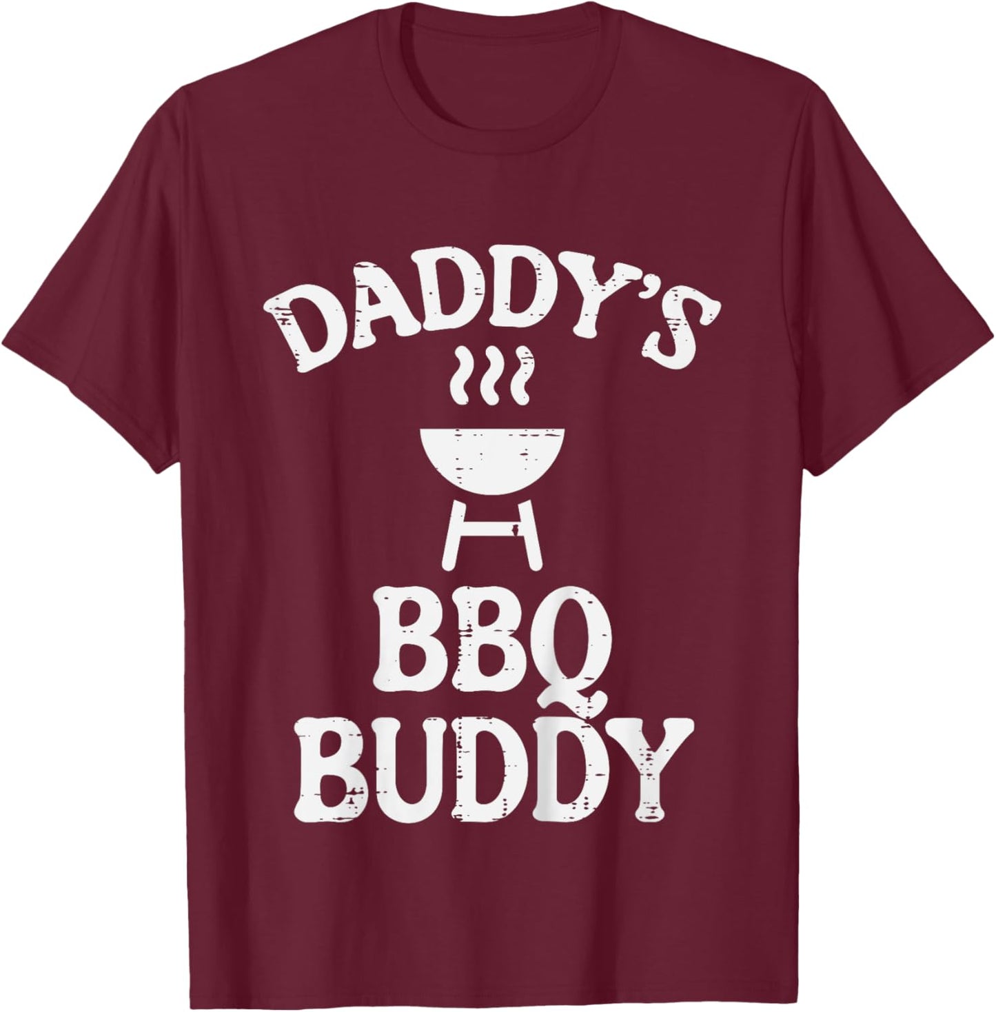 Kids Daddys Bbq Buddy Cute Barbecue Family Match Boys Girls Kids T-Shirt - T-Shirt | Maroon