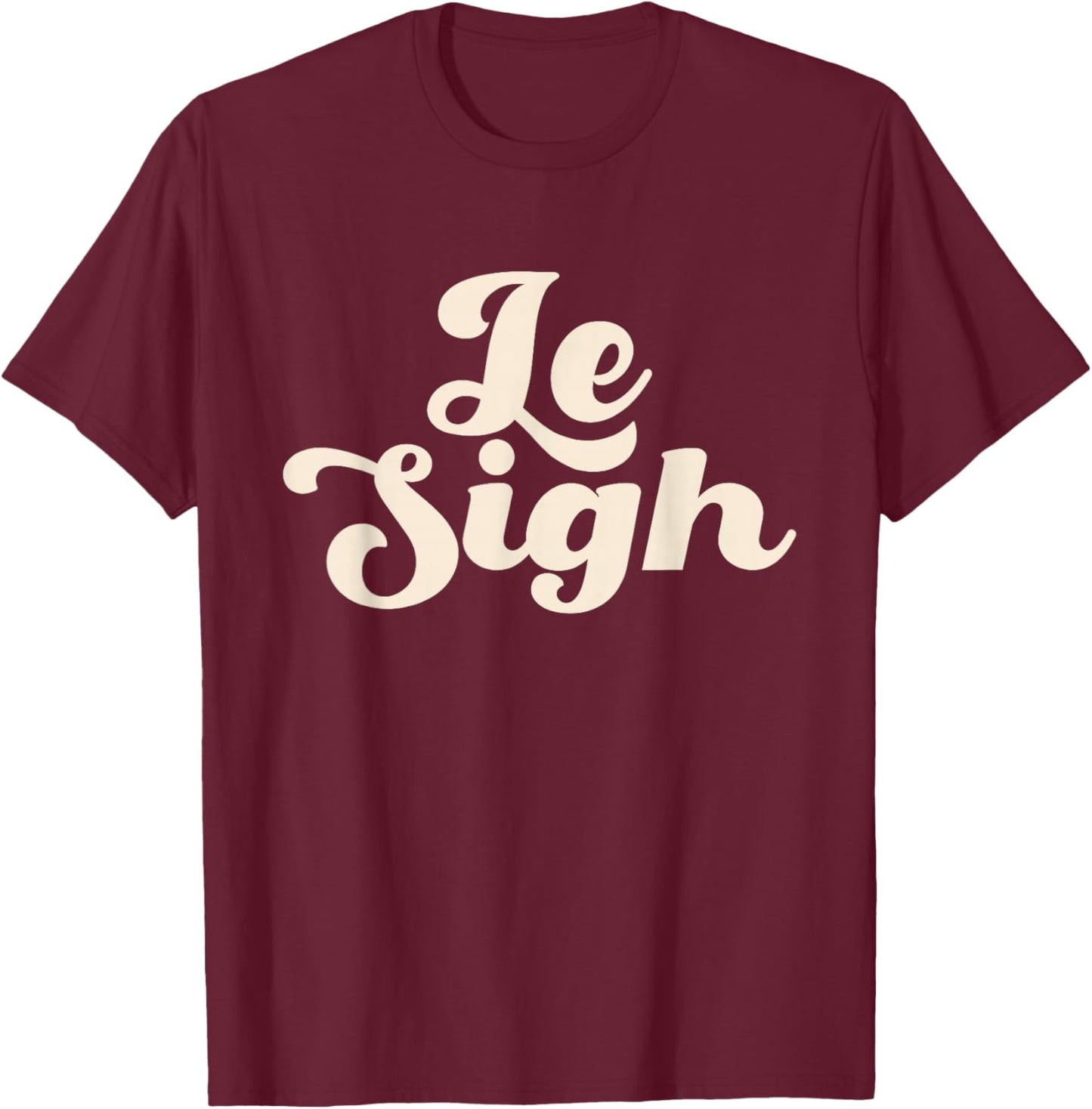 Le Sigh Minimalist Casual T-Shirt - T-Shirt | Maroon