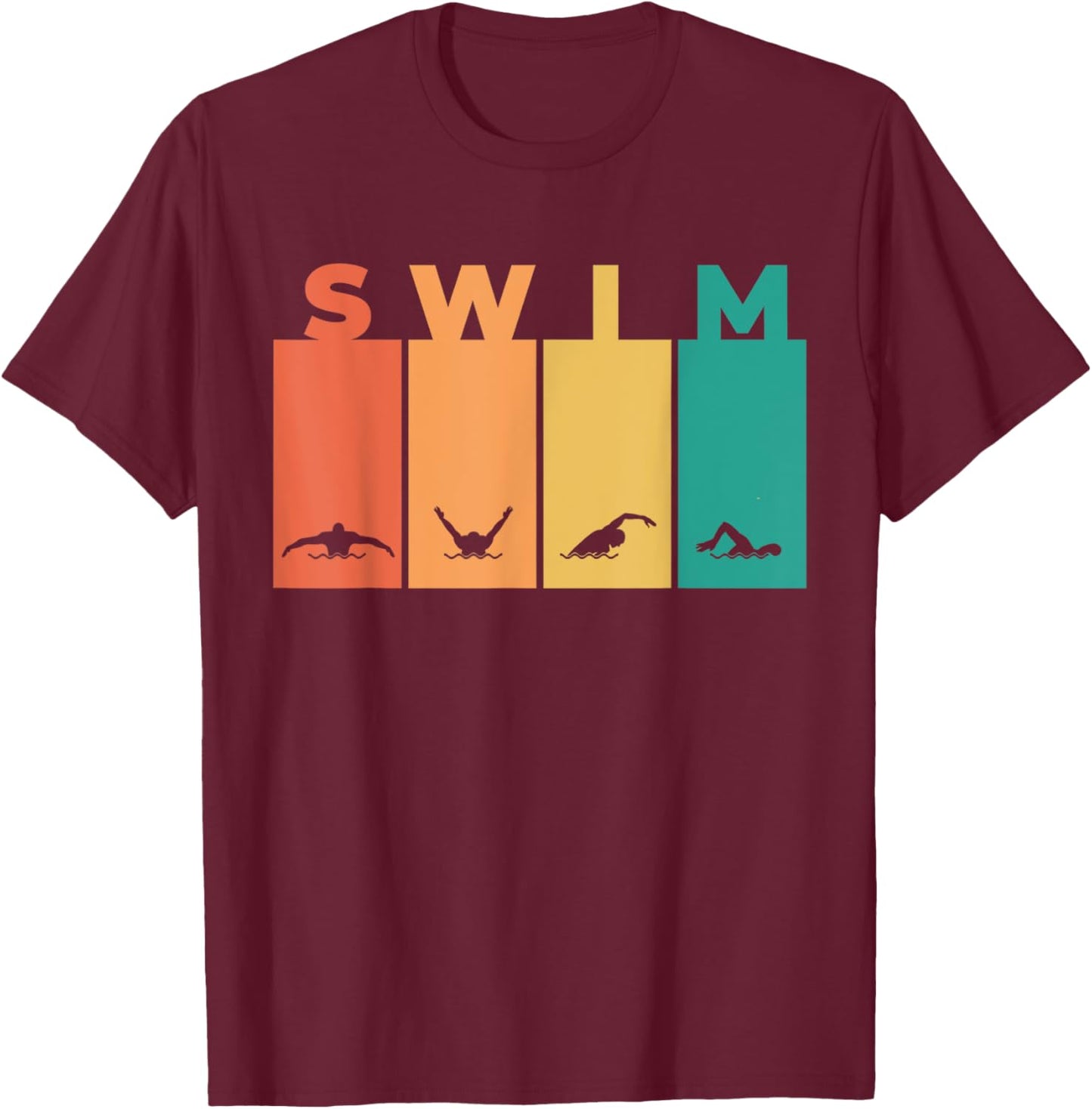 Cool Swimming Women Kids Swimmer Swim Instructor T-Shirt - T-Shirt | Maroon