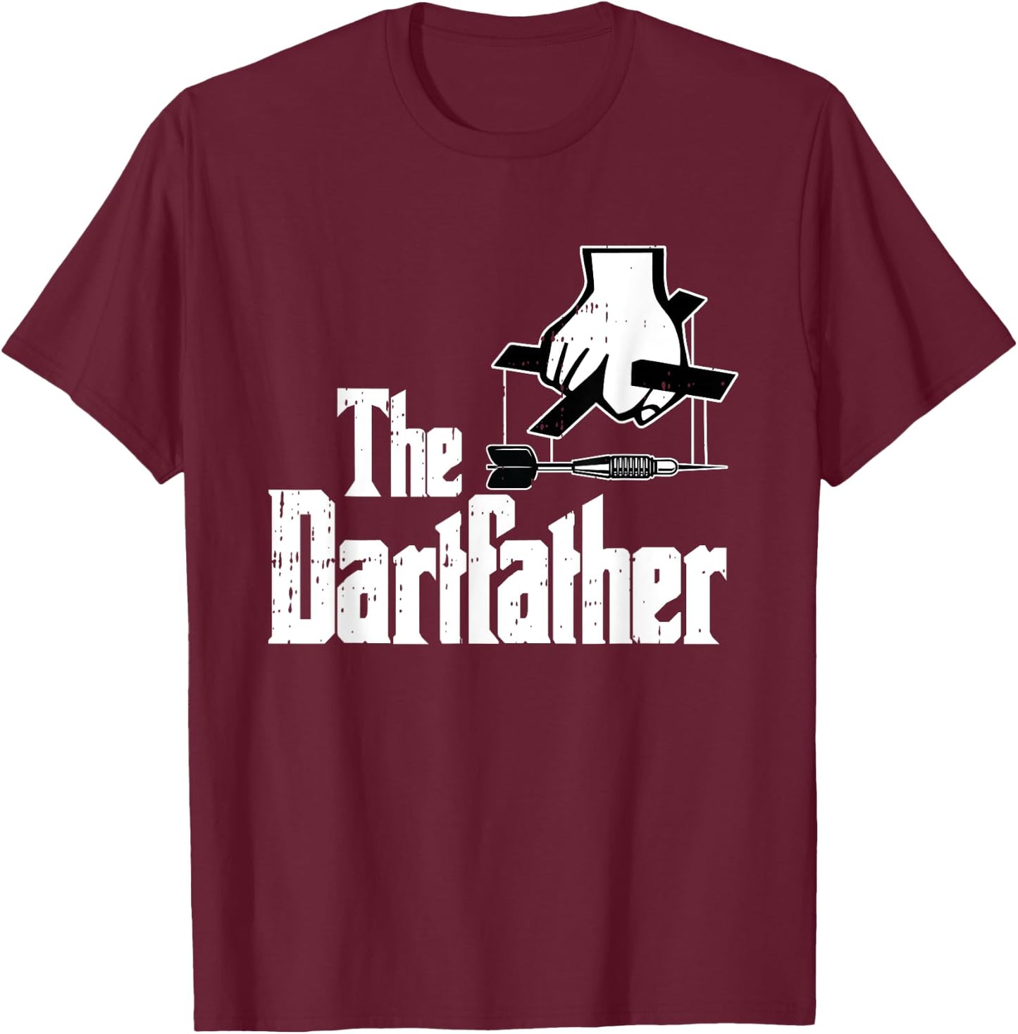 Dartfather Darts Dad Sports Player Daddy Dada Papa Men Gift T-Shirt - T-Shirt | Maroon