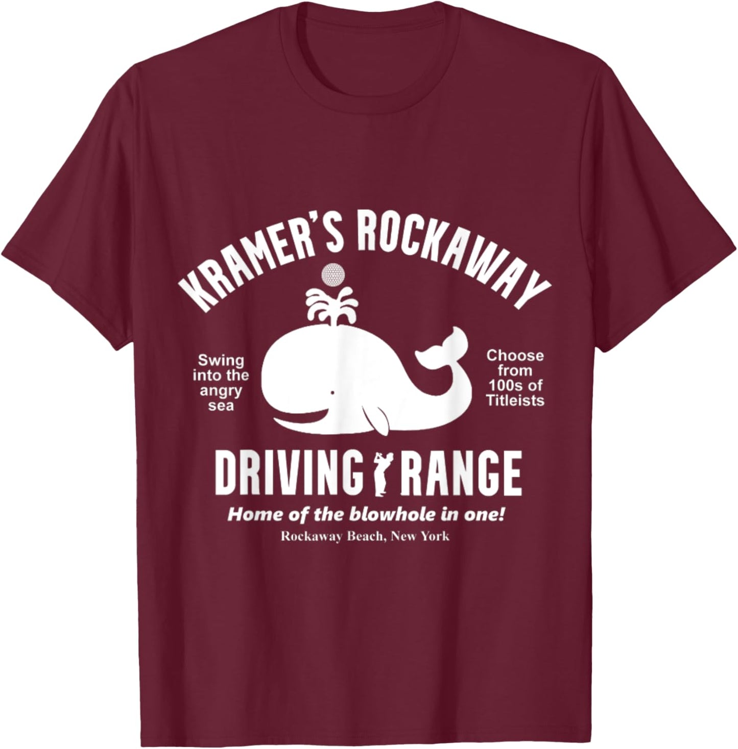 Funny Kramer's Rockaways Driving Range Golfing T-Shirt - T-Shirt | Maroon