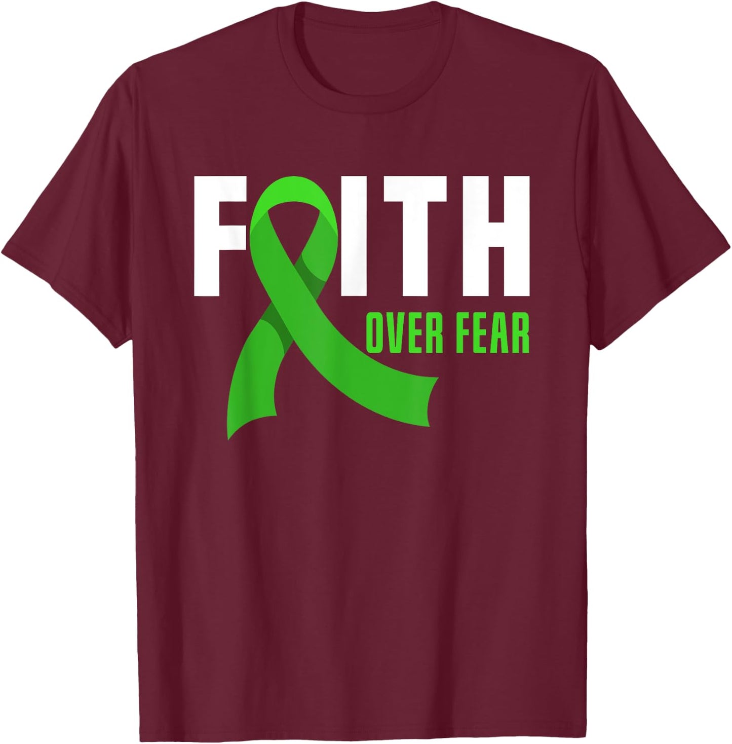 Faith God Fear Traumatic Brain Injury Awareness TBI Warrior T-Shirt - T-Shirt | Maroon