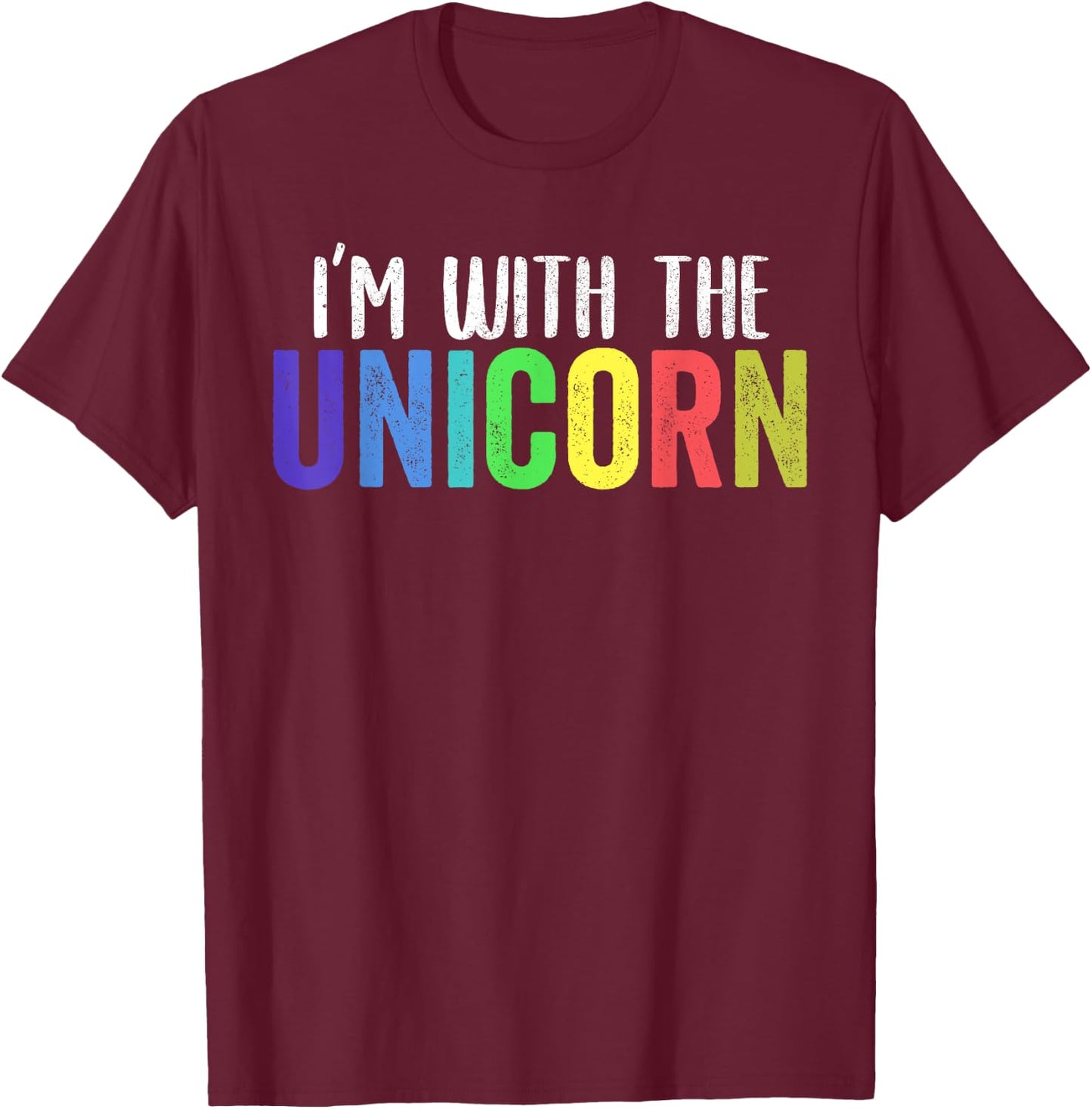 Halloween Costume for Parents Daughter I'm With The Unicorn T-Shirt - T-Shirt | Maroon