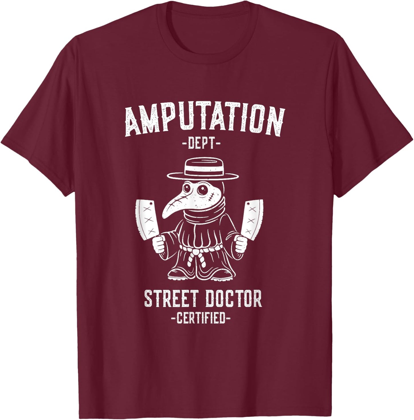 Plague Doctor - Street Doctor T-Shirt - T-Shirt | Maroon