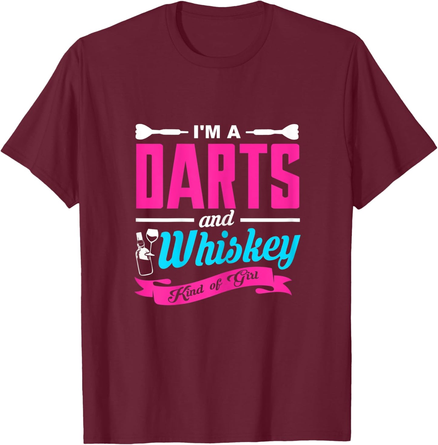 Dart And Whiskey T-Shirt - T-Shirt | Maroon